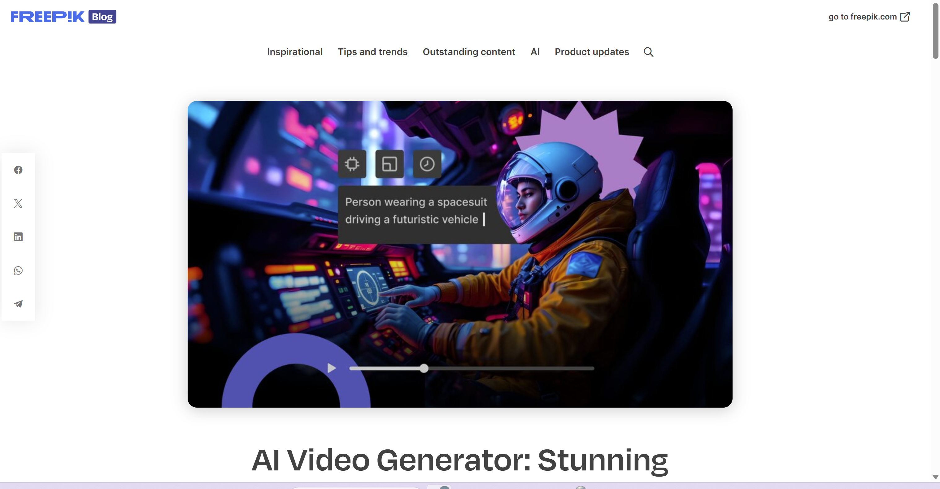 Freepik AI Video Generator: Create Videos from Text, Images,